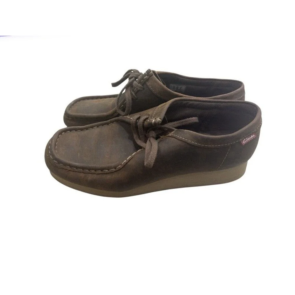 NEW Clarks Women’s Padmora Brown Leather Wallabee Moccasins Size 8
